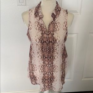 Rachel Zoe snakeskin print sleeveless blouse NWT